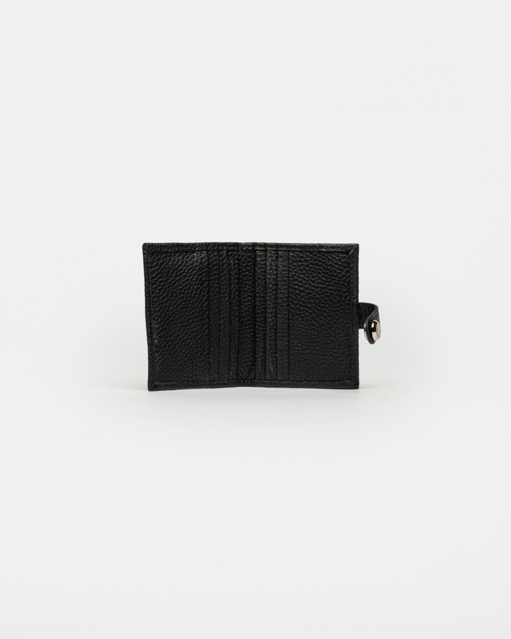Billetera Sand En Cuero Graneado Negro