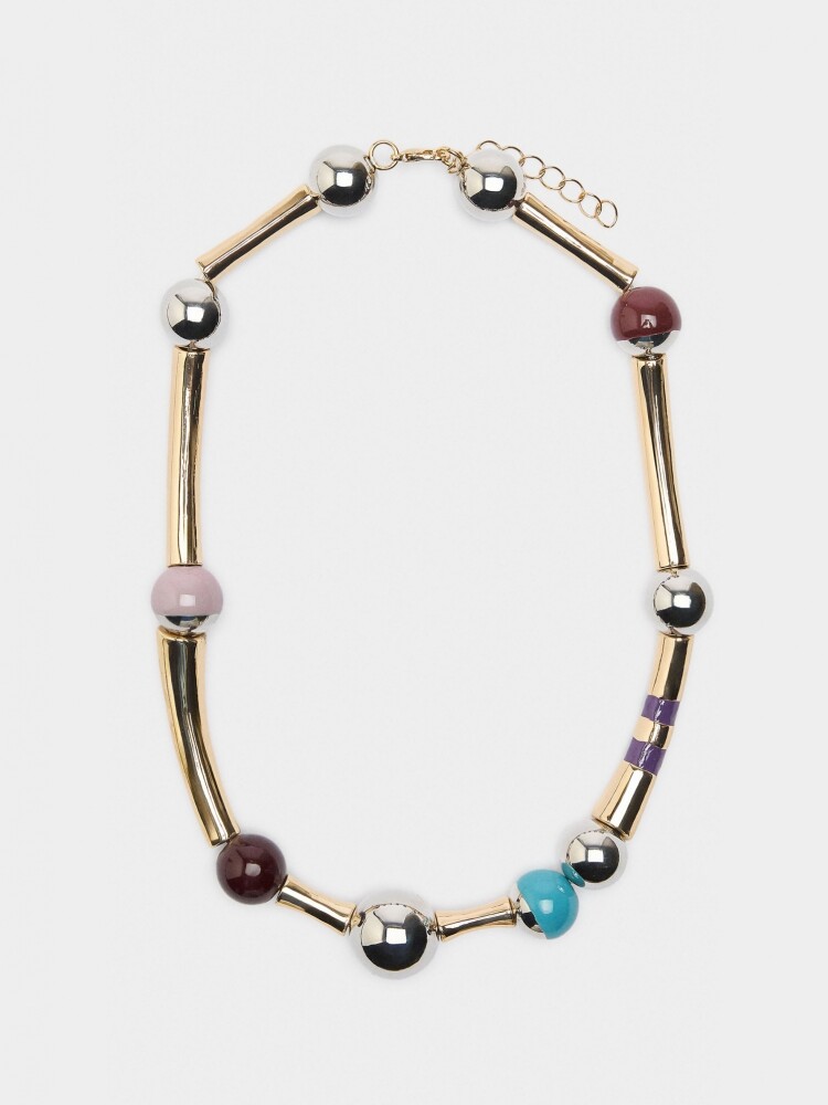 Collar Corto Con Esmalte multicolor
