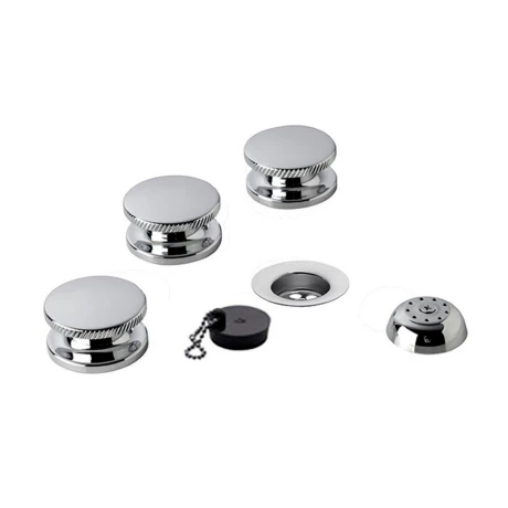 Griferia De Bidet Bimando En Cromo Fv Serie Nueva 44 Incl Desague 000