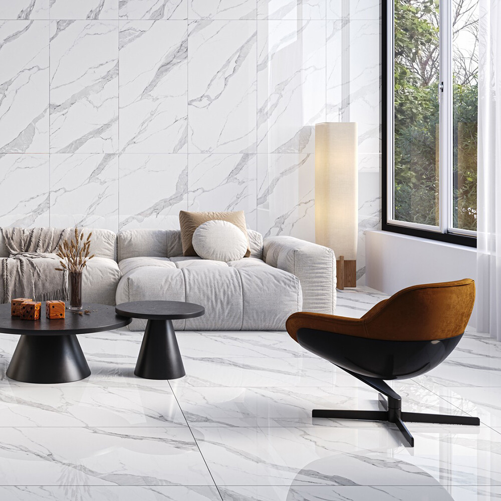 SEMIGRES CALACATA ROYALE POLIDO "A" 62X119 CM Semigres Calacata Royale Polido "a" 62x119 Cm