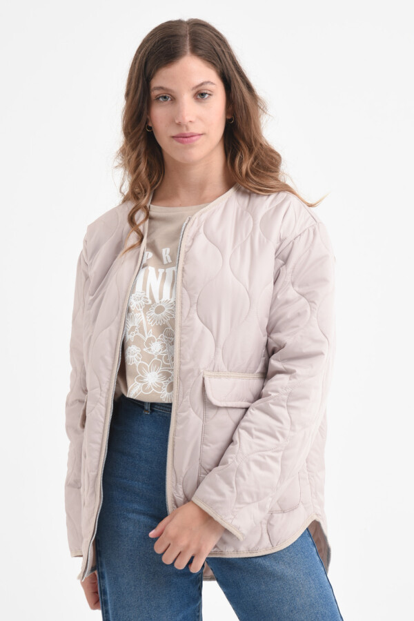 Campera capitoneada Beige