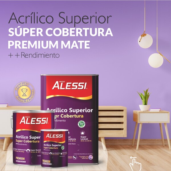 Látex Acrílico Super Cobertura Blanco Mate 3.6L Alessi Látex Acrílico Super Cobertura Blanco Mate 3.6L Alessi