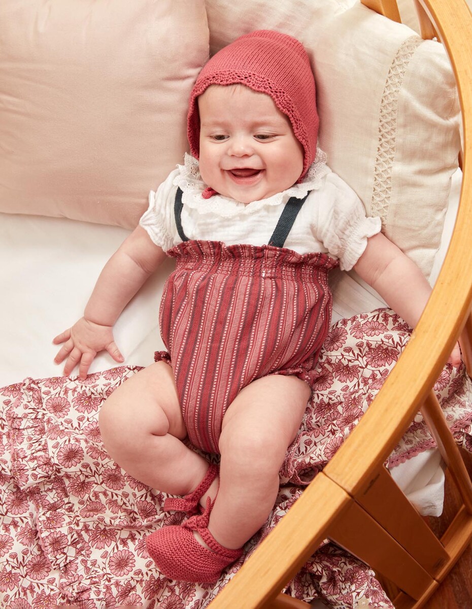 Bombacho Rayas Dobby Con Tirantes - Berenjena 