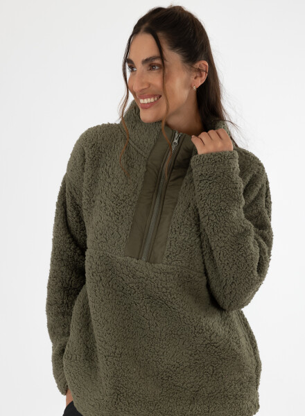 Sweater sherpa Verde claro
