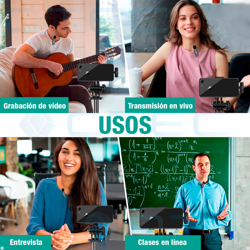 Micrófono De Solapa Inalámbrico Doble Para Android Micrófono De Solapa Inalámbrico Doble Para Android