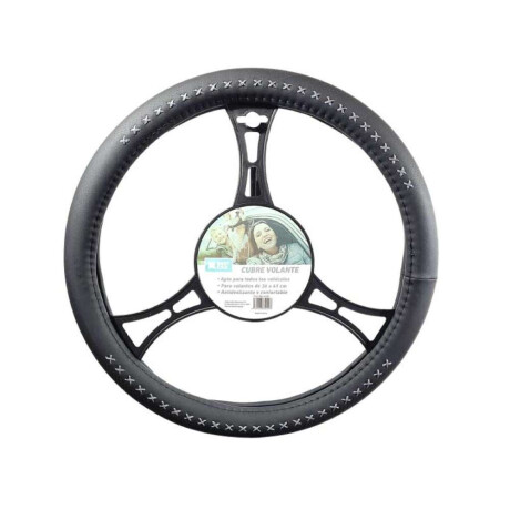 Cubre Volante Negro Con Detalles Blanco