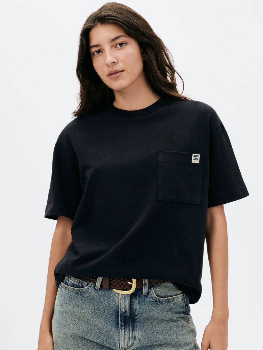 CAMISETA MANGA CORTA CON ESTAMPA - NEGRO 