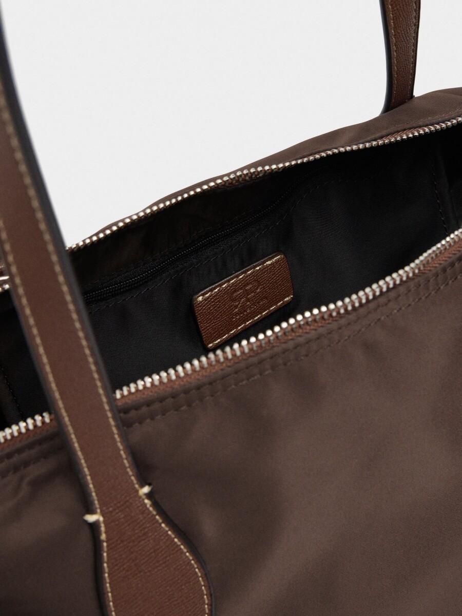 Bolso Shopper De Nylon L marron