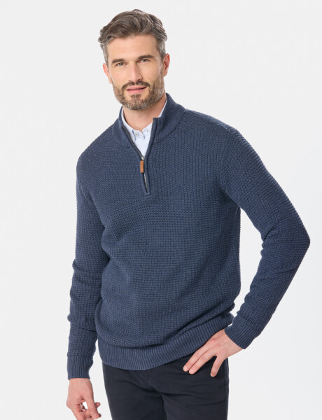 BUZO TEJIDO MEDIO CIERRE CON ESTRUCTURA Piedra