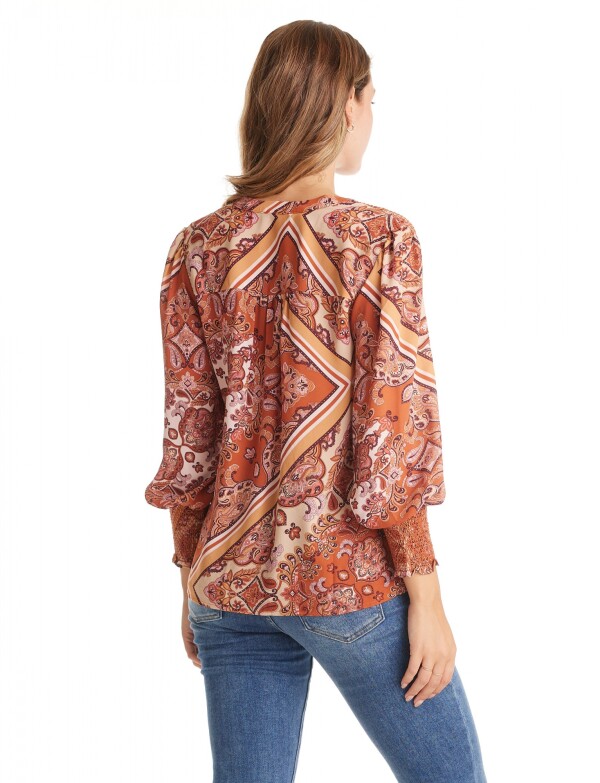 Blusa Gasa Arabescos MULTI/TERRACOTA