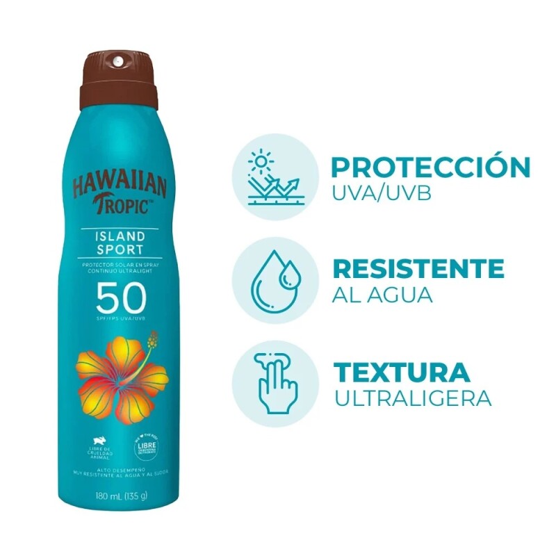Protector Solar Hawaiian F50 Island Sport Spray 180 Ml. Protector Solar Hawaiian F50 Island Sport Spray 180 Ml.