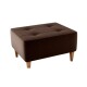 Puff de Tela con Patas de Madera 52x62x35cm marrón