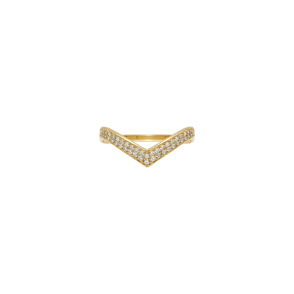Anillo V-Oro bajo-Piedras zirconias-AN8556 - conpiedra 