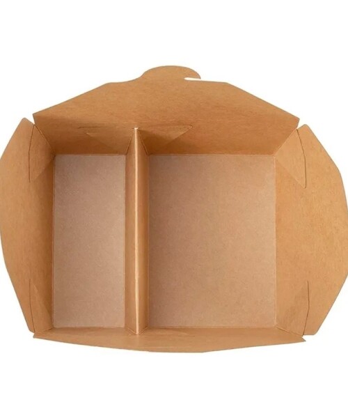 Caja kraft para comida con 2 compartimentos - 50 unidades Caja kraft para comida con 2 compartimentos - 50 unidades