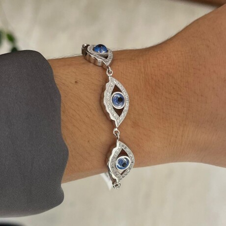 Pulsera 3 Ojos Turcos - Plata 925 Pulsera 3 Ojos Turcos - Plata 925