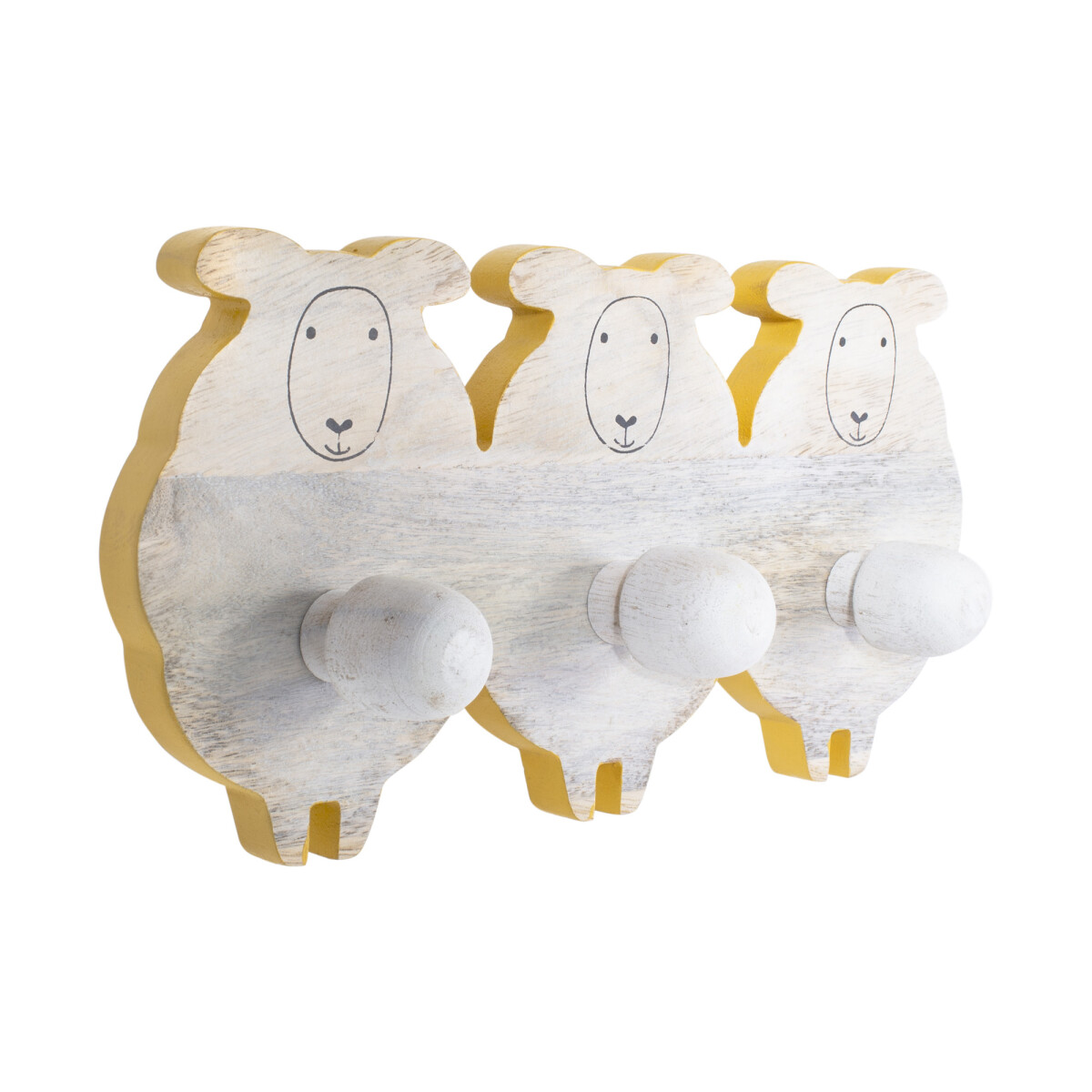 PERCHERO - MADERA NATURAL-BEIGE OVEJITAS 