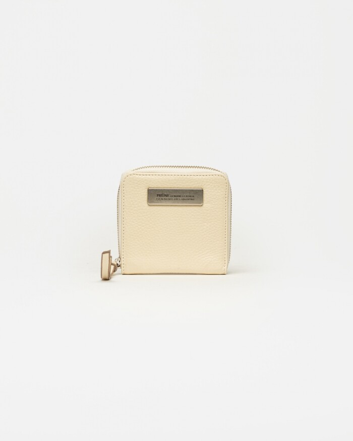 Billetera Con Cierre New Mia Floater Waxy Natural