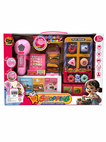 CAJA REGISTRADORA CON ACCESORIOS ROSADO