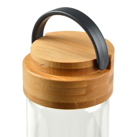 BOTELLA C/TAPA 550ML BAMBU-Y-VIDRIO GRIS 6BAV024