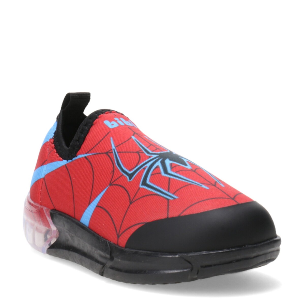 Championes Infantiles Bibi Space Wave 3.0 SPIDERMAN Luces - Negro - Rojo 