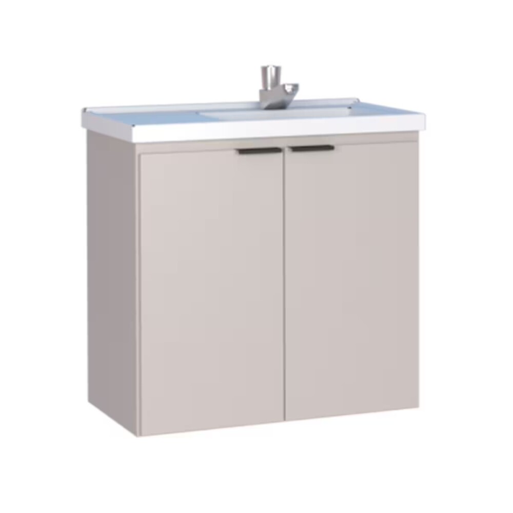 Mueble de baño suspendido Aster beige 60cm con bacha de resina Mueble De Baño Suspendido Aster Beige 60cm Con Bacha De Resina