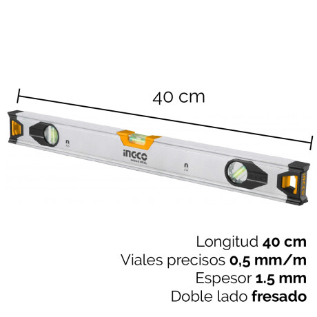 Nivel Imantado 40cm Aluminio Ingco Nivel Imantado 40cm Aluminio Ingco