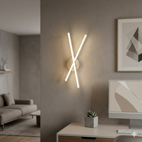 Aplique Led Diseño Doble Varal cruzado 12W Luz cálida BLANCO