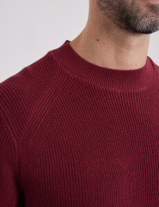 470657 SWEATER HARRINGTON LABEL Rojo Oscuro