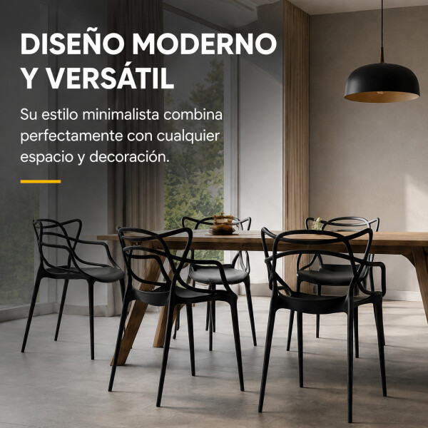 Silla de Comedor ComboHome Allegra Pack X4 Negro 1