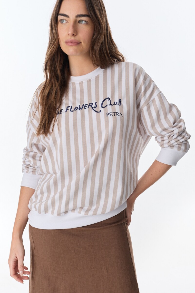 Buzo Club - Rayas Beige 