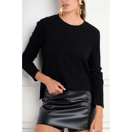 Remera Algodon Texturado Negro