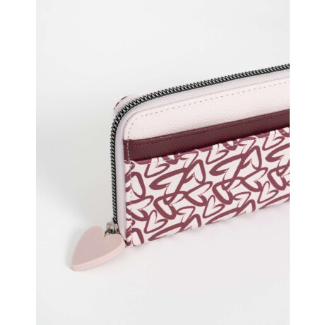 Billetera Fichero Cuerina Estampado Combinacion Tricolor