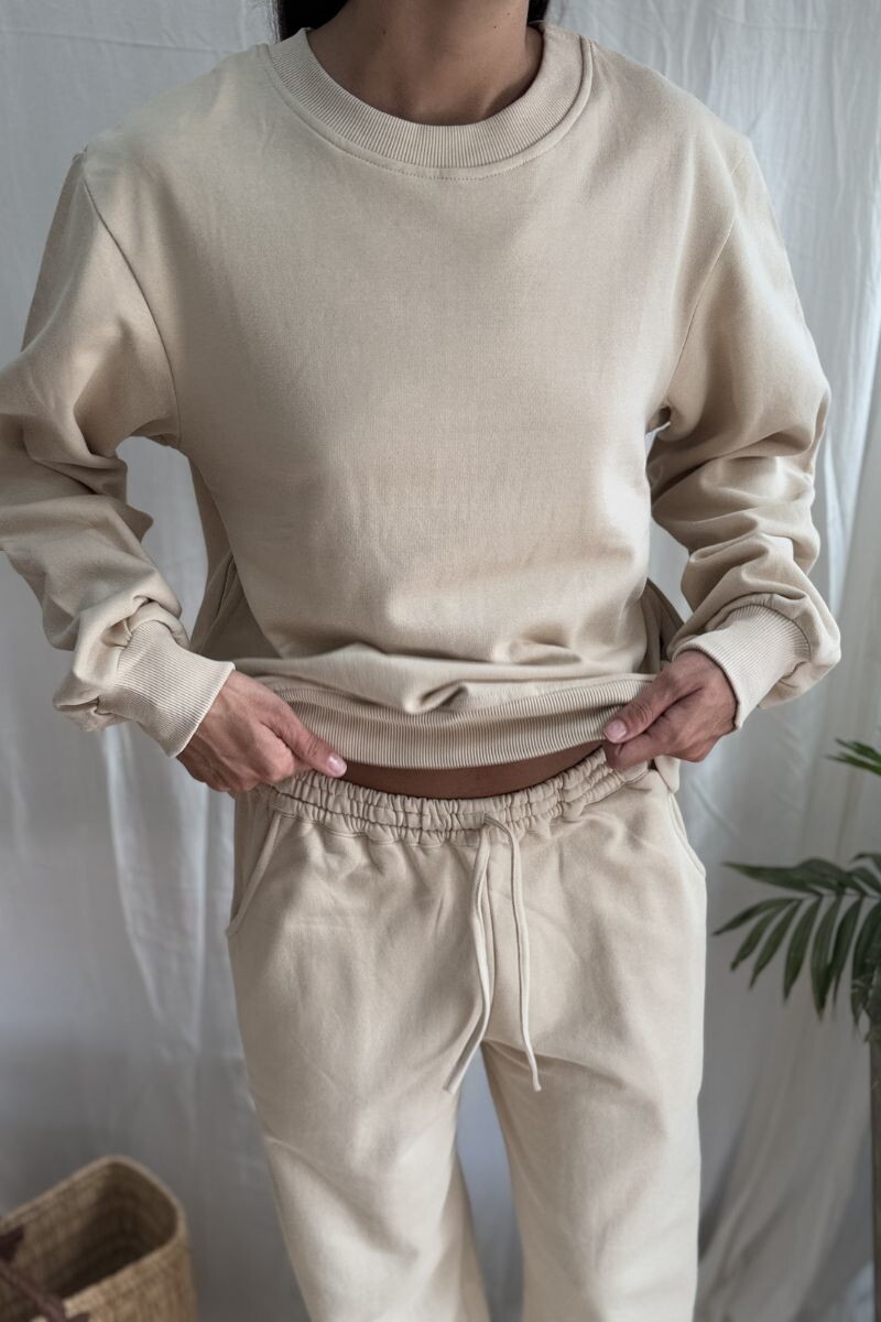 Pantalón recto winter Crema