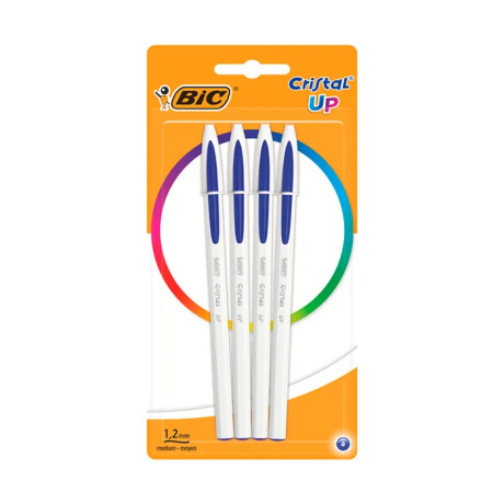 Boligrafo Bic x 4 Cristal Up Azul Boligrafo Bic x 4 Cristal Up Azul