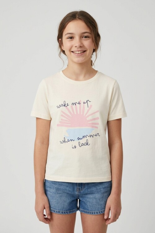 Remera m/c estampada Wake Me Up CRUDO
