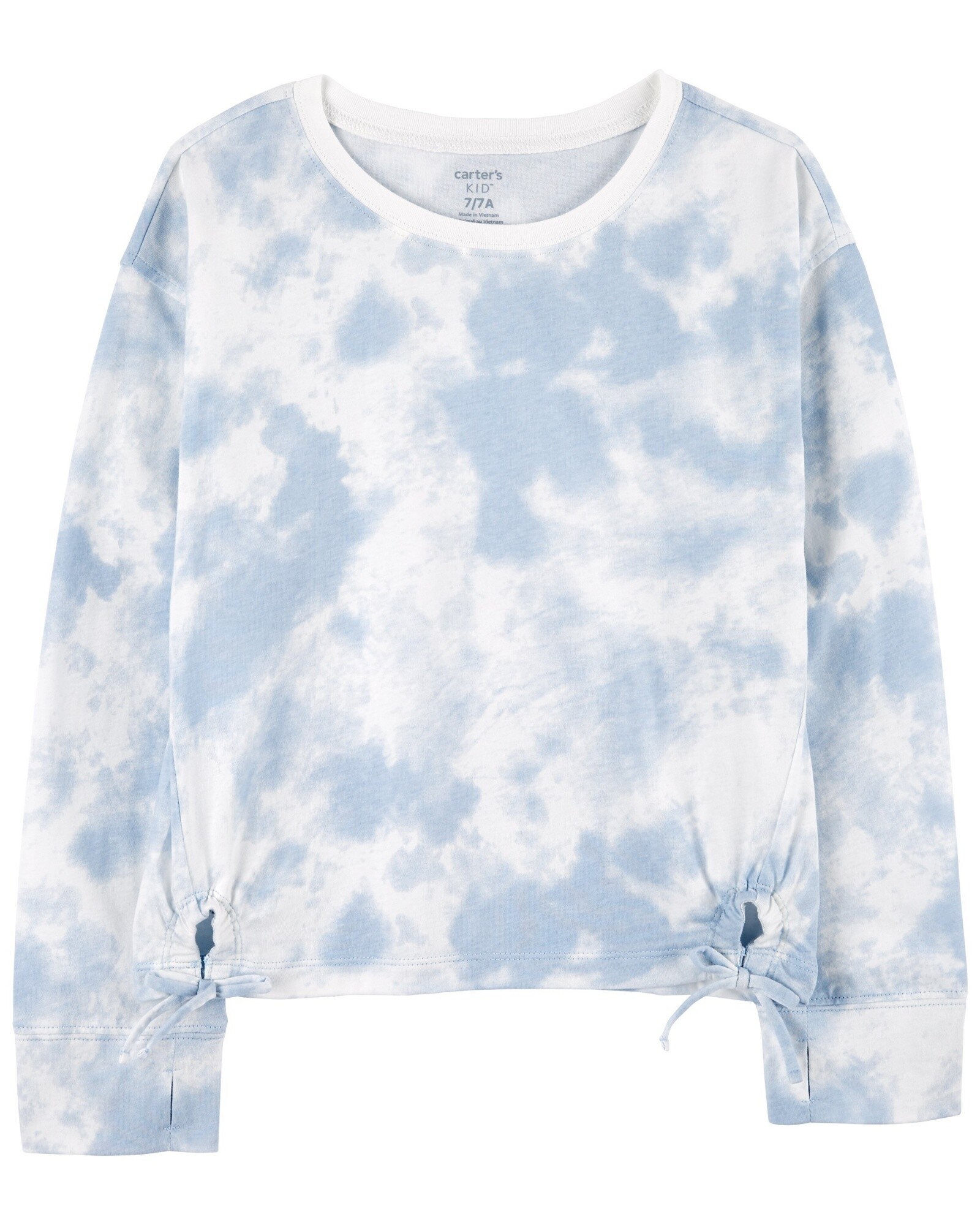 Remera de algodón, con lazos, diseño tie-dye Sin color