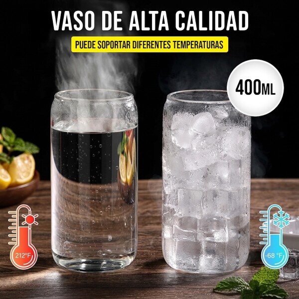 Set X4 Vasos De Vidrio Con Tapa Madera Bambu y Sorbetes 400ml IMBACK Set X4 Vasos De Vidrio Con Tapa Madera Bambu y Sorbetes 400ml IMBACK