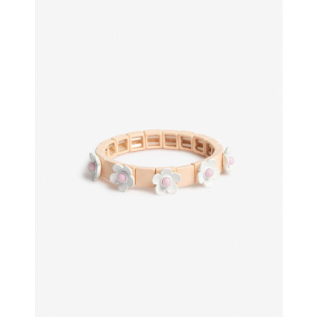 Pulsera Elástica Para Niñas Con Flores Rosa Bebe