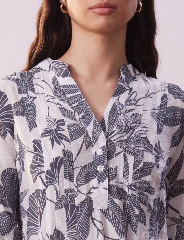 Blusa Gasa Print MULTI/GRIS