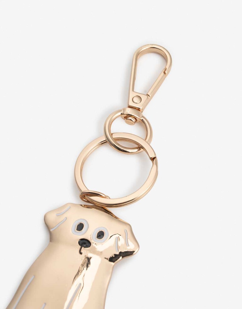 Llavero Metal Llavero Perro Fantasma De Metal Con Esmlate. - Dorado