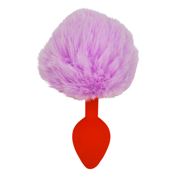 Plug Anal Pompon Conejita Consolador Estimulador Talle L Variante Color Lila Rojo