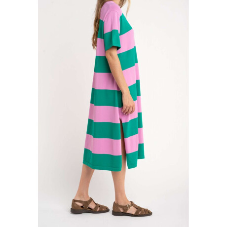 Vestido Tejido Rayado Verde