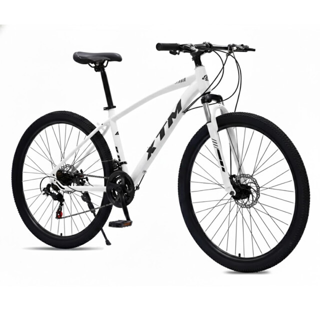 BICICLETA MONTAÑA RODADO 29 CON AMORTIGUADORES Y COMPONENTES SHIMANO - 21 CAMBIOS BLANCO