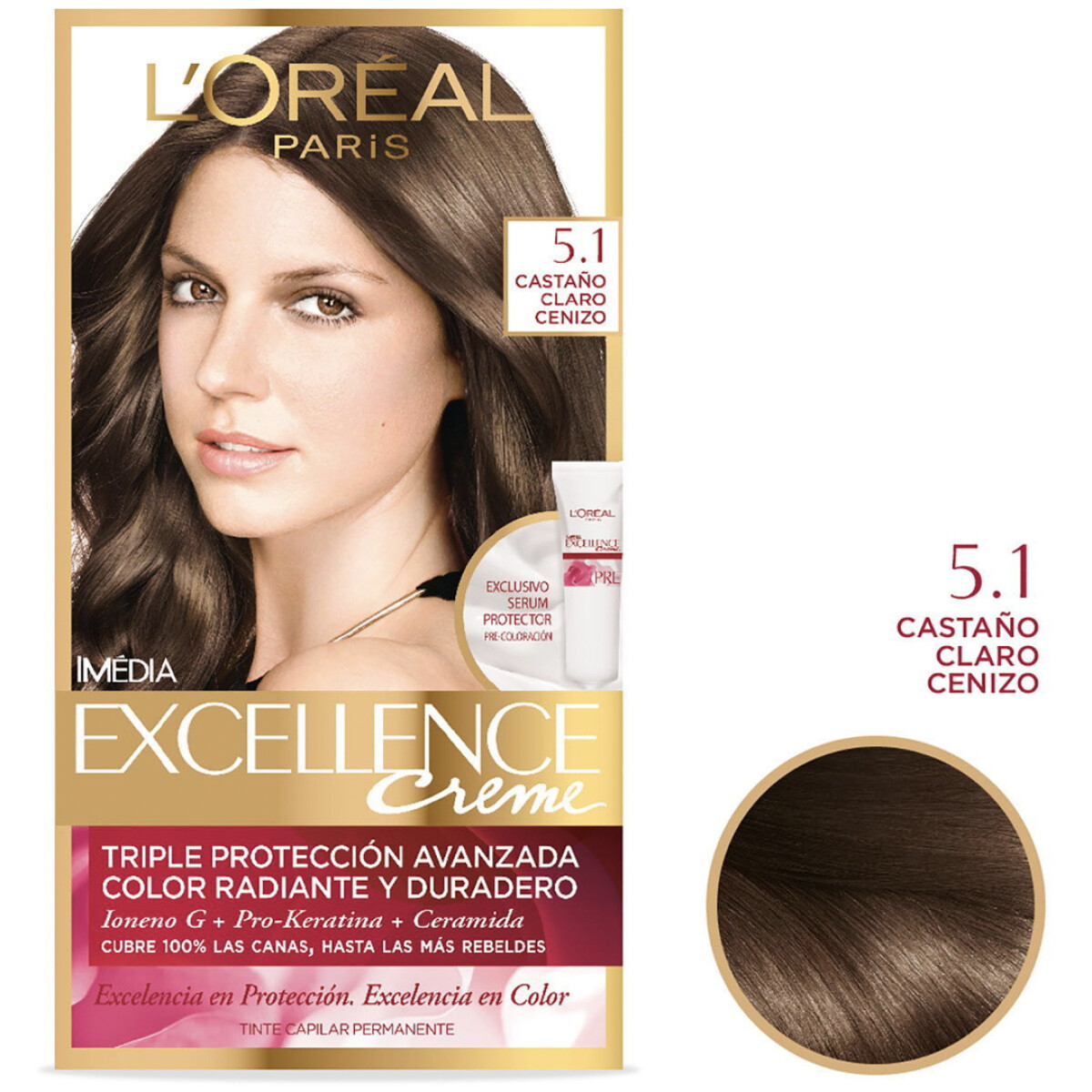Coloración L'Oréal Paris Excellence - #5.1 Castaño Claro Cenizo 