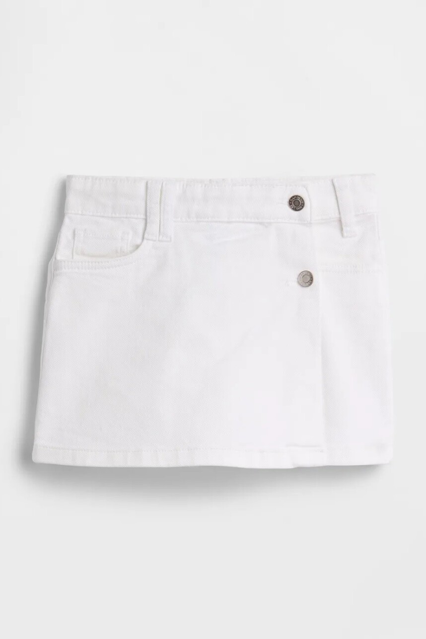 Short Pollera Denim Niña New Off White