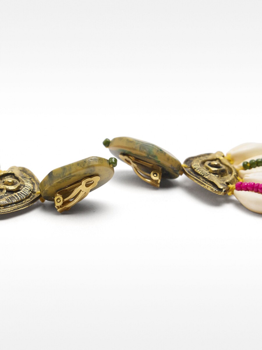 Pendientes Con Conchas multicolor