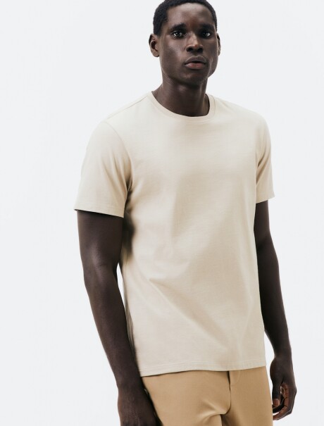CAMISETA BÁSICA MANGA CORTA BEIGE