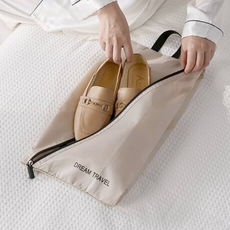 Set de 6 organizadores de ropa para viaje Beige