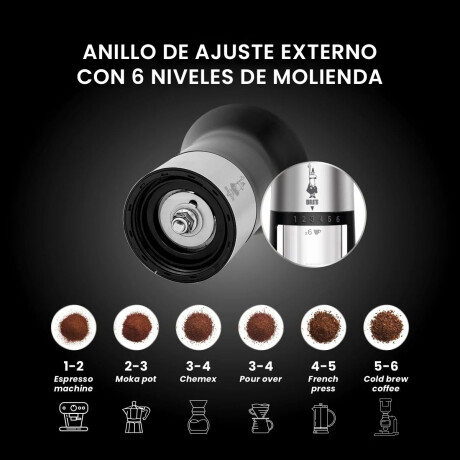 Molinillo Café Manual 6 Ajustes de Molido Bialetti Molinillo Café Manual 6 Ajustes de Molido Bialetti