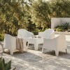Set de 4 Sillas Skarpo + Mesa de exterior Blanco